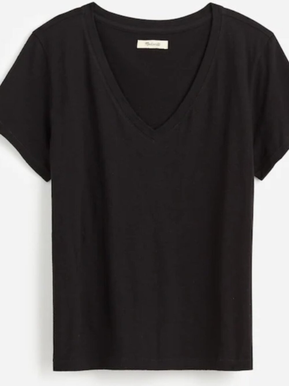 Madewell The Easy V-Neck Soft Slub Tee Black Size Small Like New